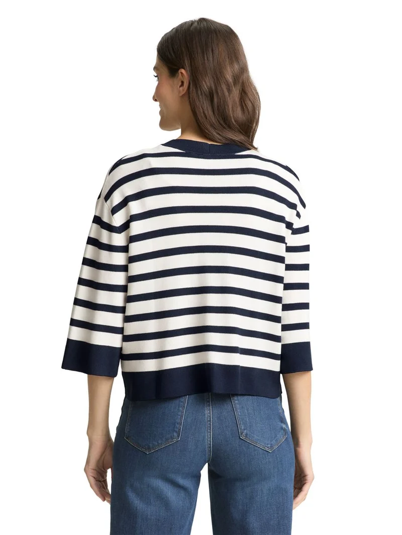Loose Fit Cardigan mit Streifenmuster