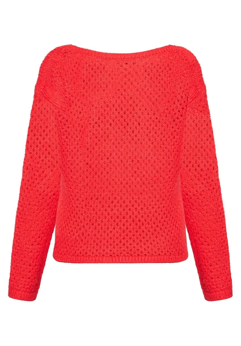 Lochstrick-Pullover