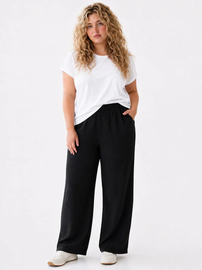 Authentic Style Damenhose Crinkle Optik
