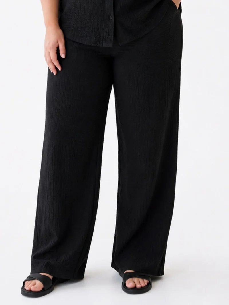 Authentic Style Damenhose Crinkle Optik