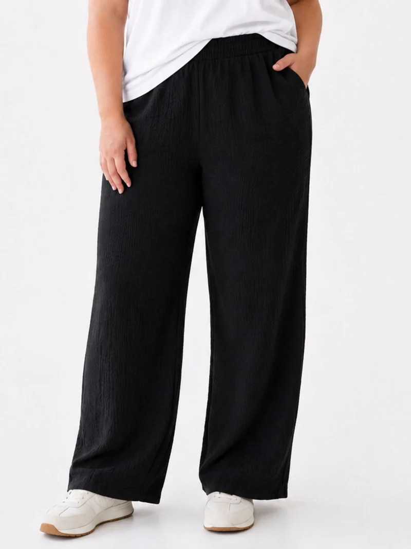 Authentic Style Damenhose Crinkle Optik