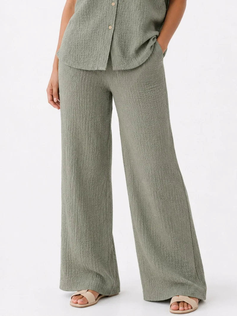 Authentic Style Damenhose Crinkle Optik