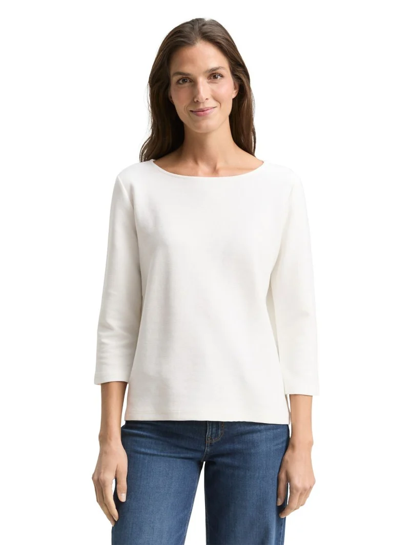 Langarmshirt mit Ottoman-Struktur