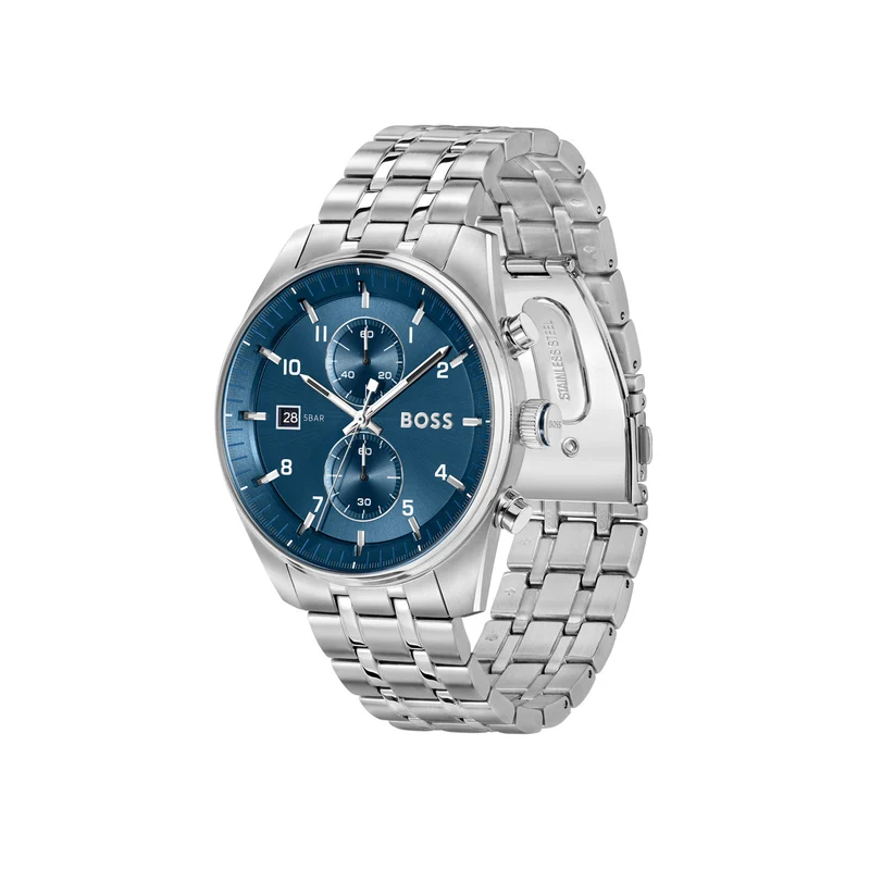 Hugo Boss Skytraveller Silberne Herrenuhr HB1514216
