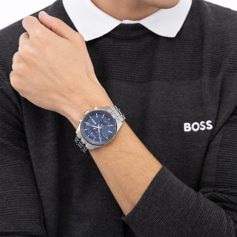 Hugo Boss Skytraveller Silberne Herrenuhr HB1514216