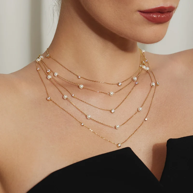 Ania Haie Miss Dainty Goldfarbene Perlenkette AH-N065-03G
