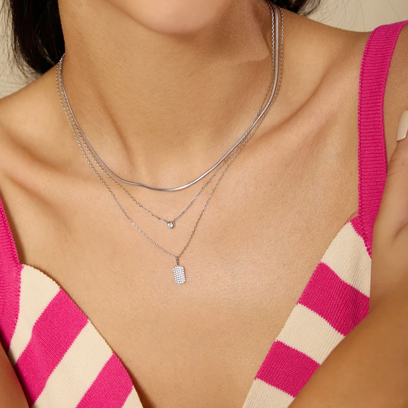 Ania Haie Sunny Sparkler Silberne Pave Anhänger Halskette AH-N064-01H