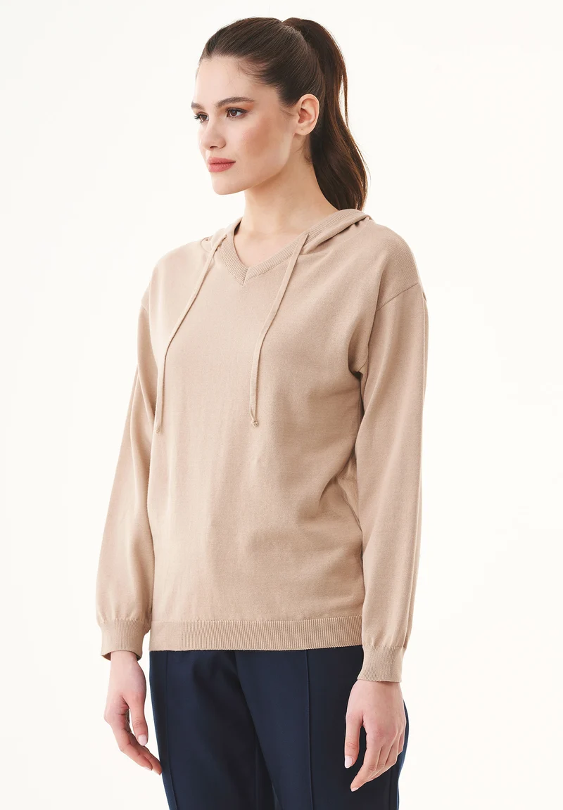Feinstrick-Hoodie aus Bio-Baumwolle