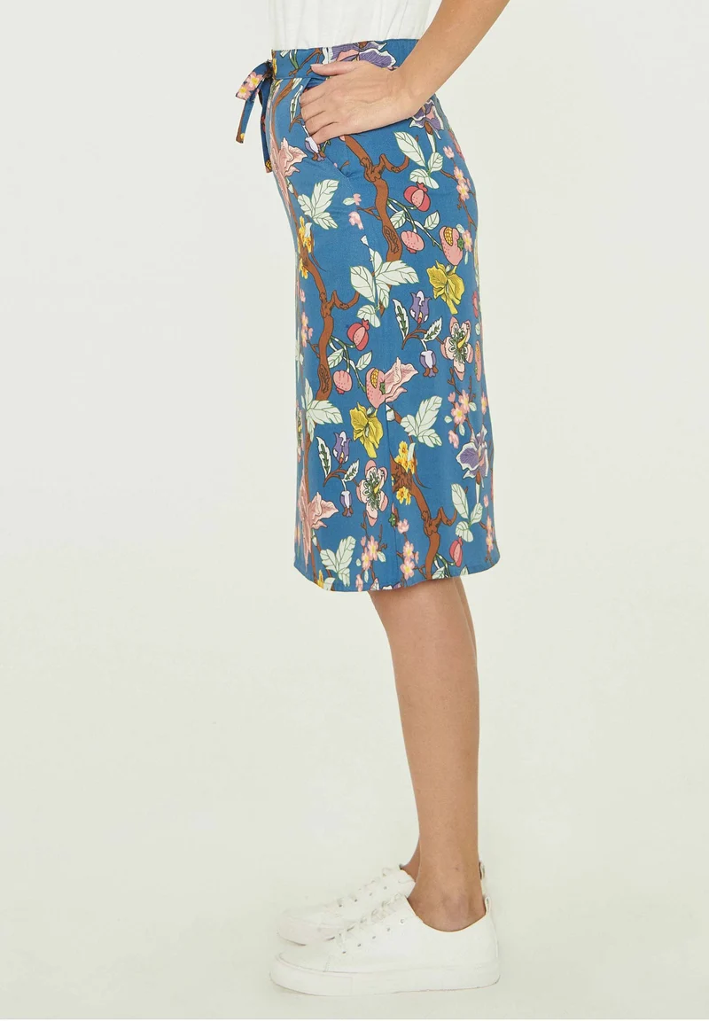Midirock aus TENCEL™ Lyocell mit Allover-Print