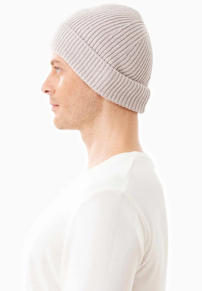 Unisex Strick-Beanie aus Bio-Merinowolle und Bio-Baumwolle