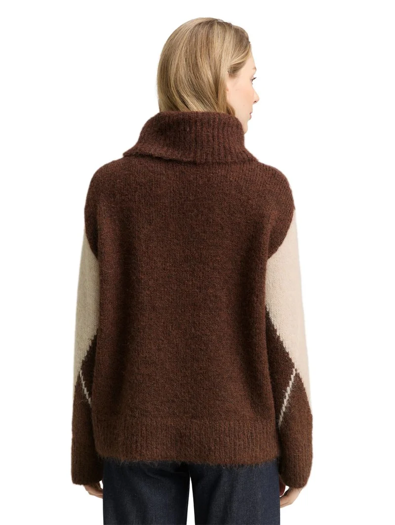 Oversize Rollkragenpullover mit Wollanteil
