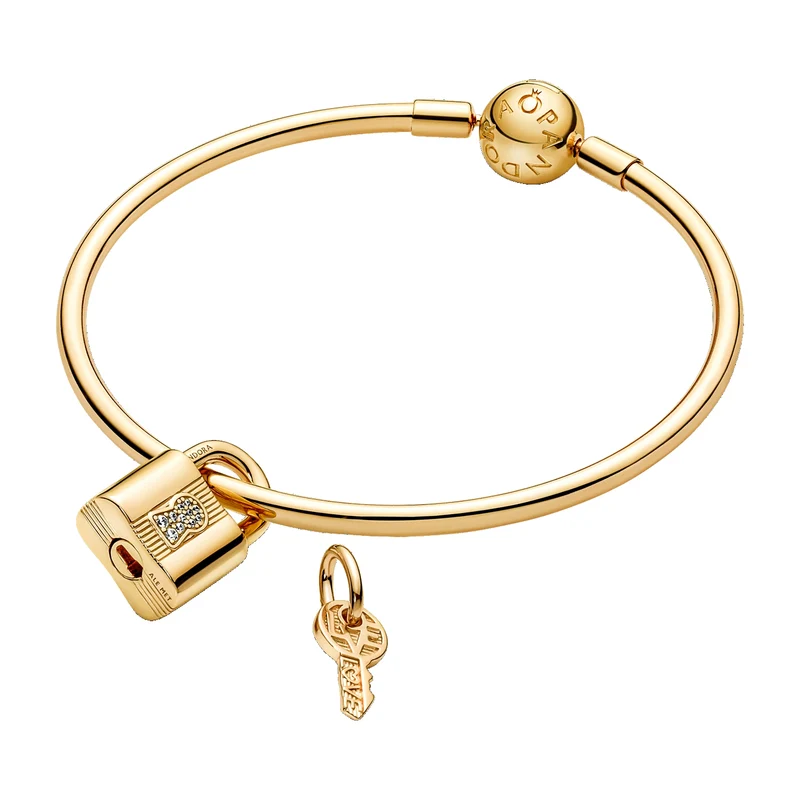 Pandora Moments Goldfarbene Padlock & Key Charm 760088C01