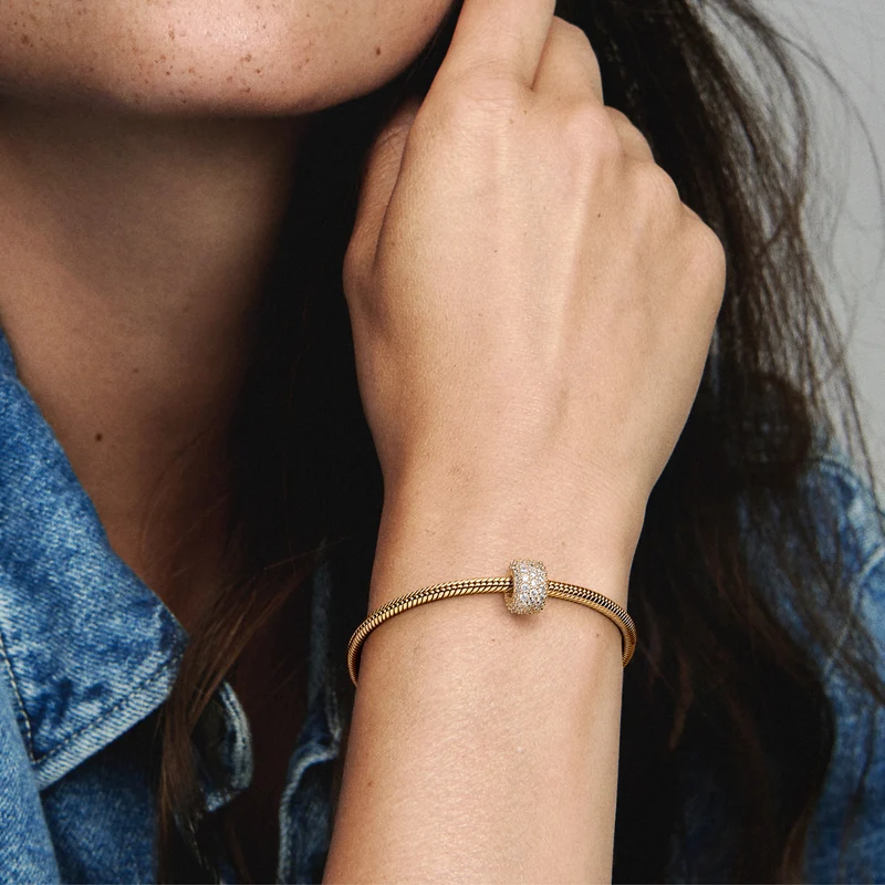 Pandora Moments Goldfarbene Charm 762820C01 mit 585er Golden Plattierung