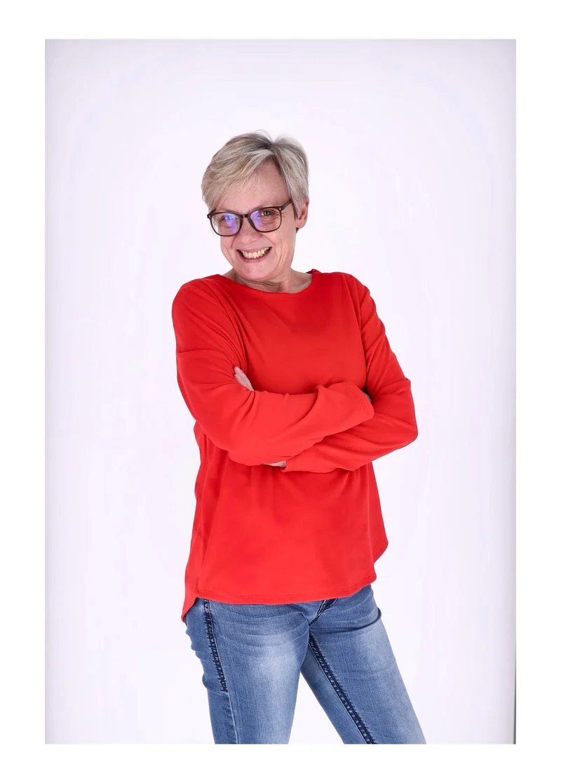 Splash of Color Damen Shirt Veloursoptik