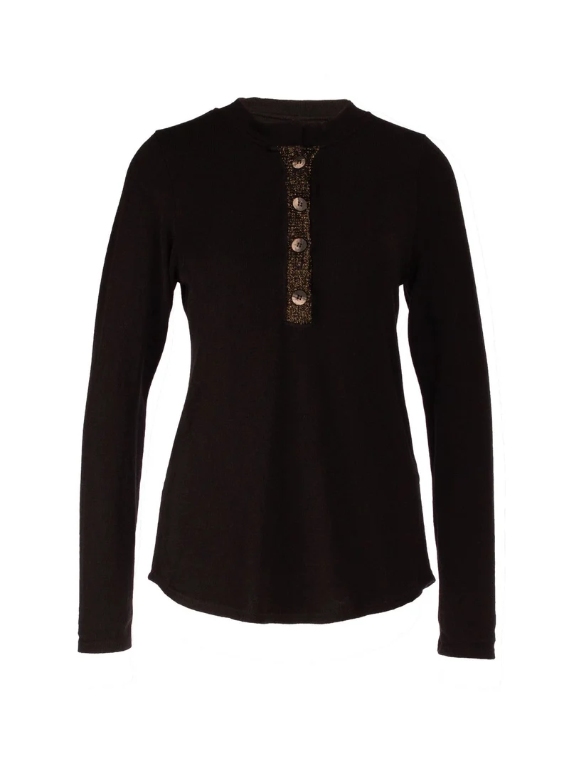 Splash of Color Strick Shirt Knopfleiste