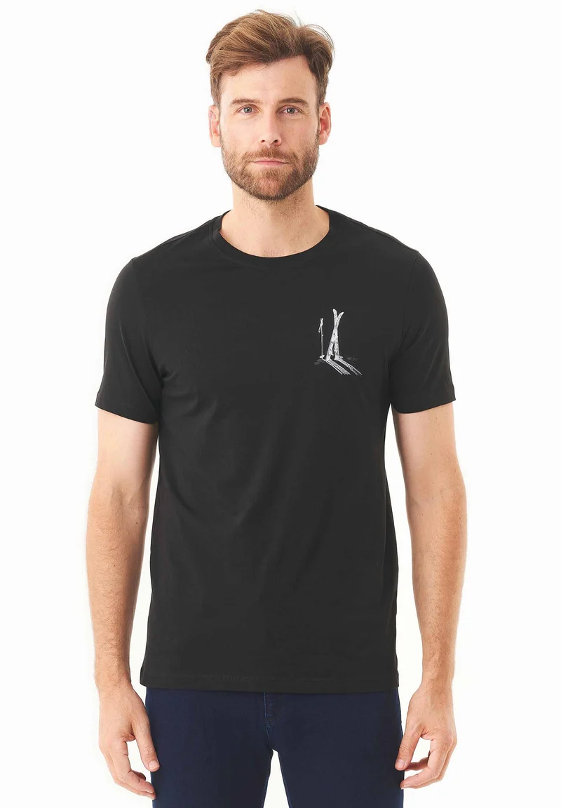 T-Shirt aus Bio-Baumwolle mit Ski-Print