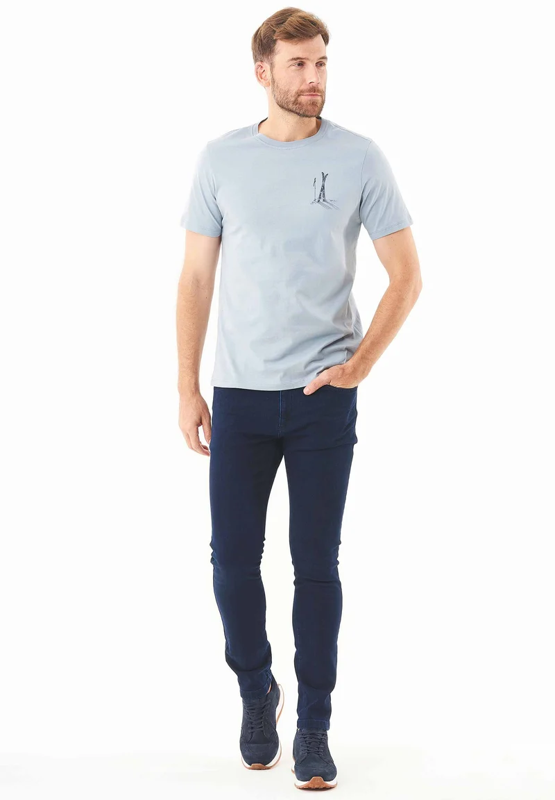 T-Shirt aus Bio-Baumwolle mit Ski-Print