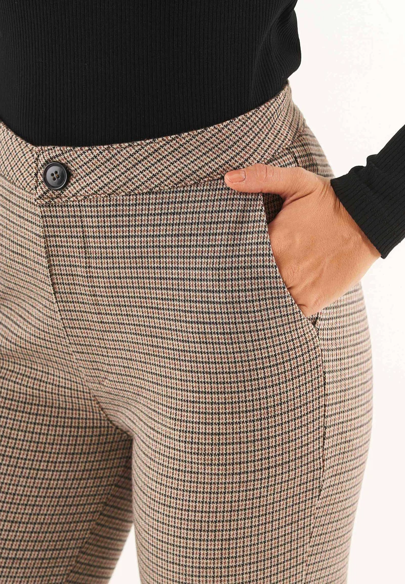Hose aus Bio-Baumwolle-Mix mit Hahnentrittmuster