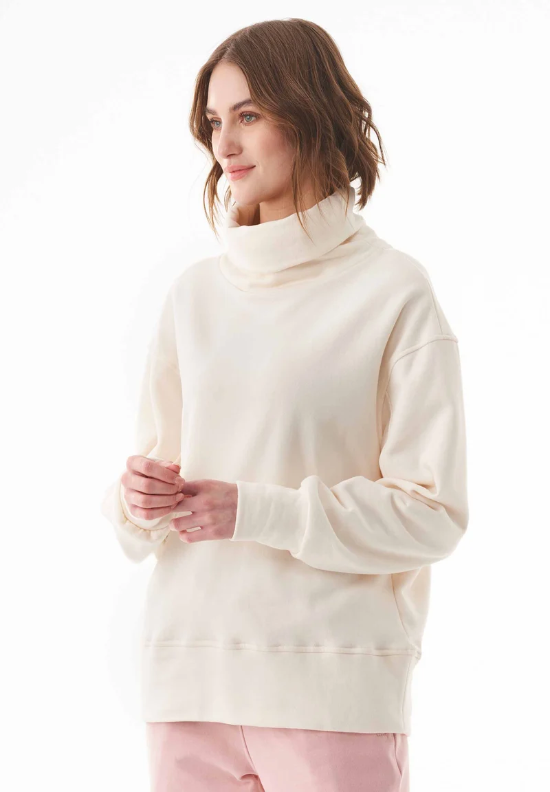 Sweatshirt aus Bio-Baumwolle mit Rollkragen