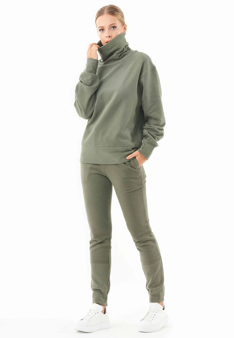 Sweatshirt aus Bio-Baumwolle mit Rollkragen