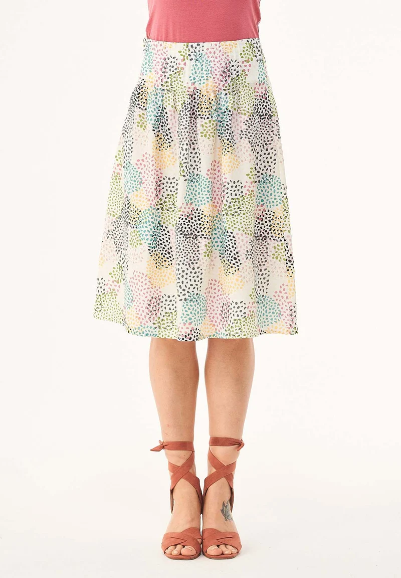 Midirock aus TENCEL™ Lyocell mit Allover-Print