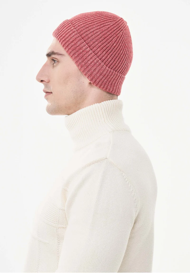 Unisex Strick-Beanie aus Bio-Merinowolle und Bio-Baumwolle