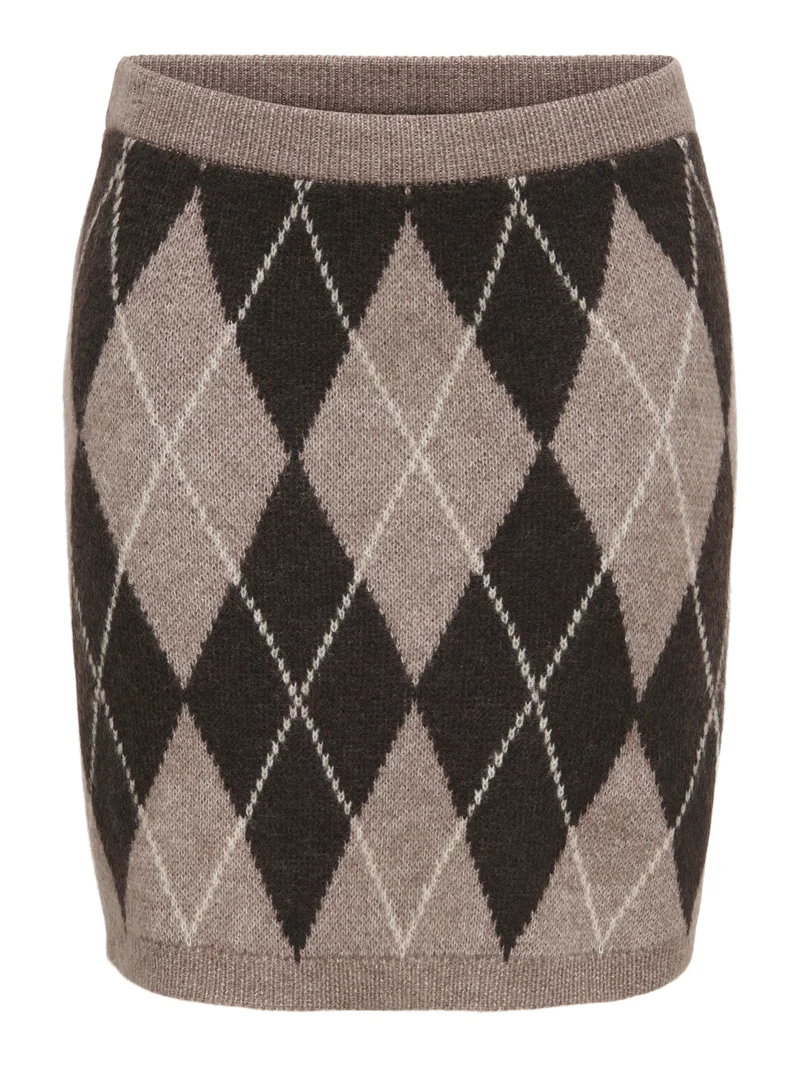JDYBIANKA HW SKIRT KNT, Chocolate Torte/Argyle