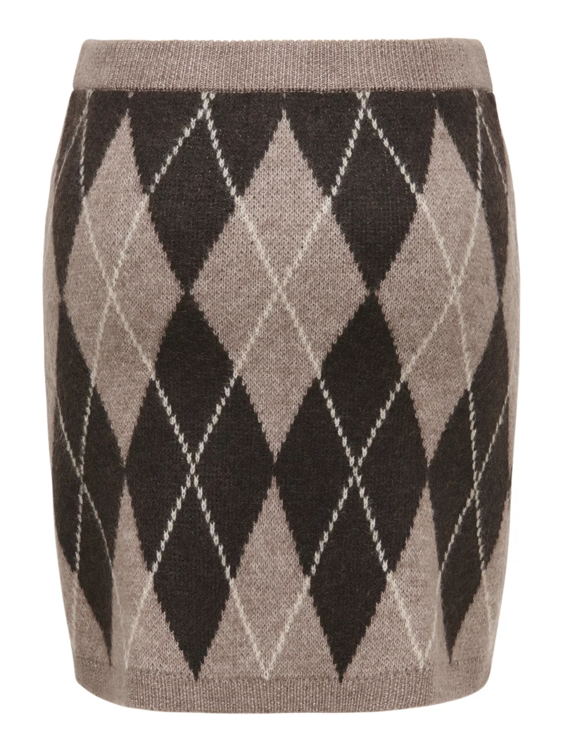 JDYBIANKA HW SKIRT KNT, Chocolate Torte/Argyle