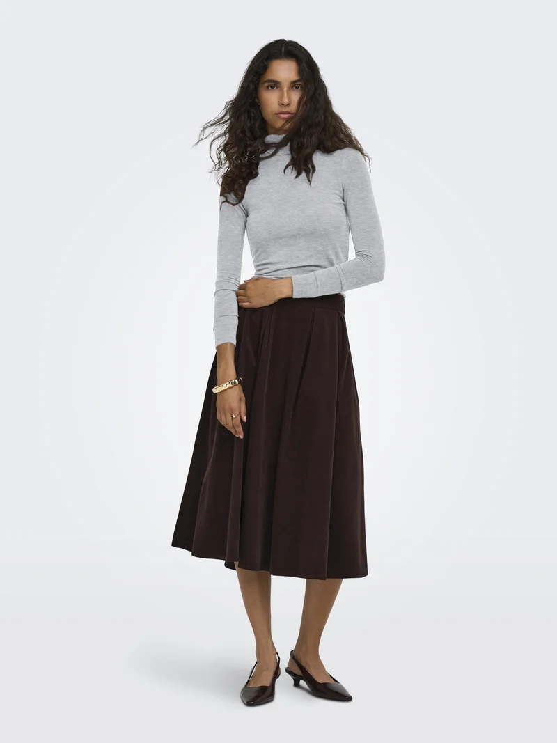 ONLGLAMOUR L/S ROLL-NECK TOP JRS NO, Light Grey Melange