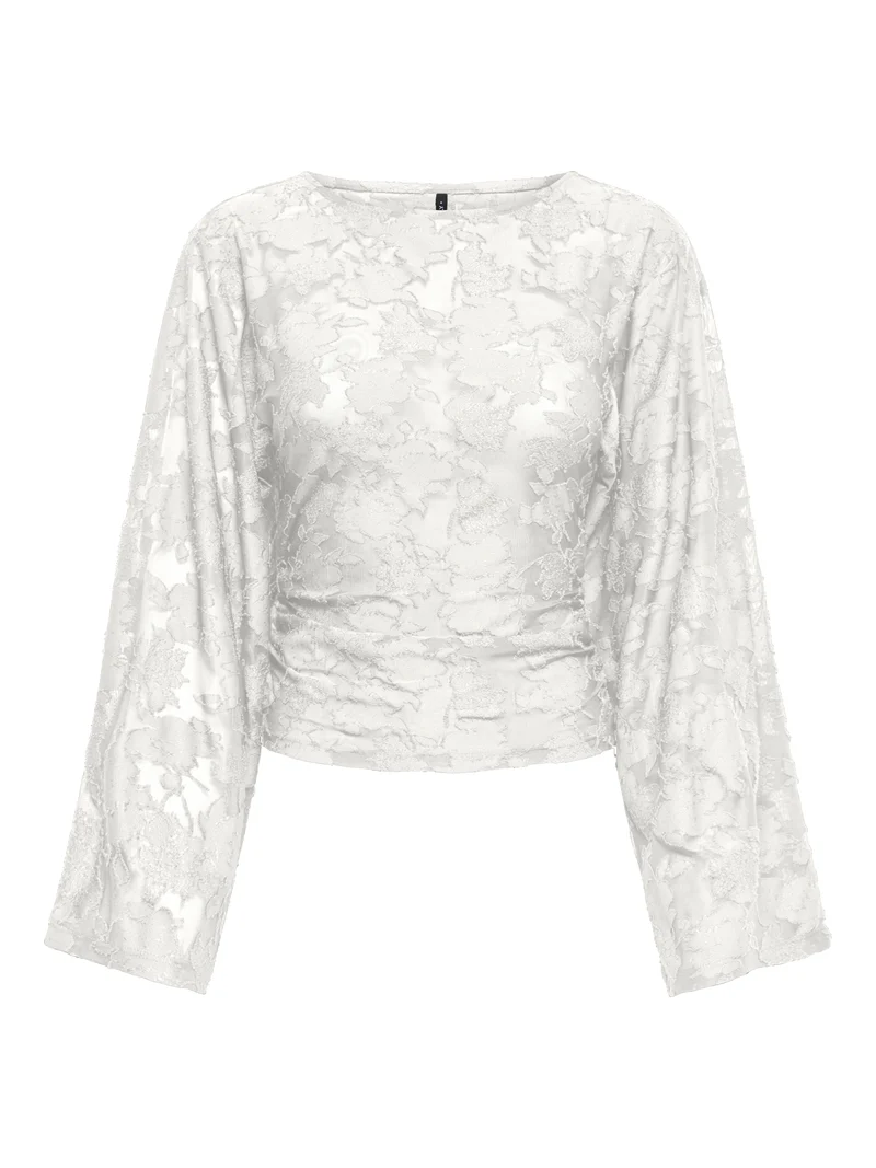ONLNADIA L/S RUCHING TOP JRS, Cloud Dancer
