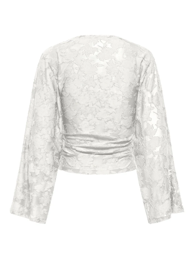 ONLNADIA L/S RUCHING TOP JRS, Cloud Dancer