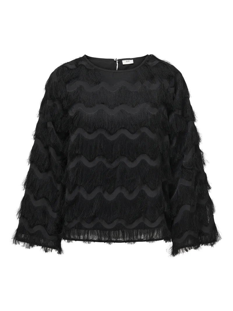 JDYKESHA L/S TOP WVN, Black