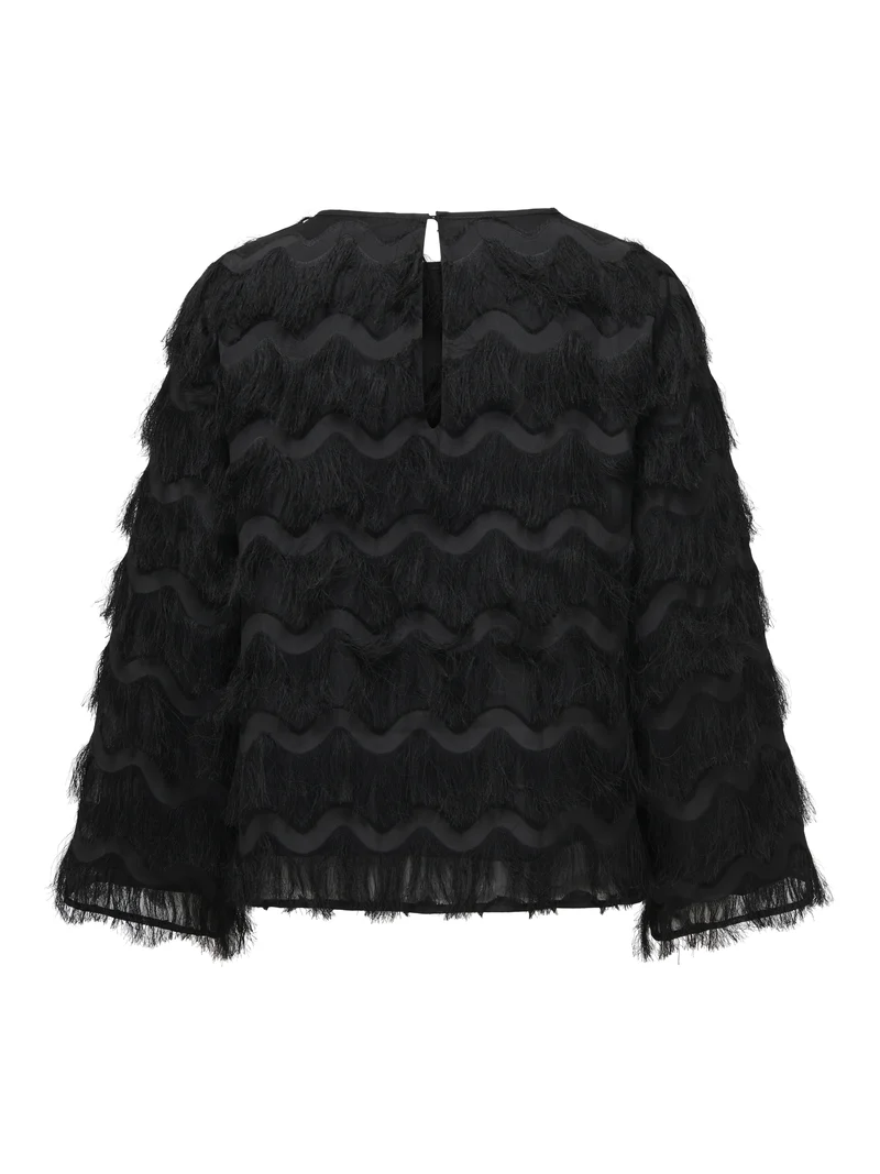 JDYKESHA L/S TOP WVN, Black