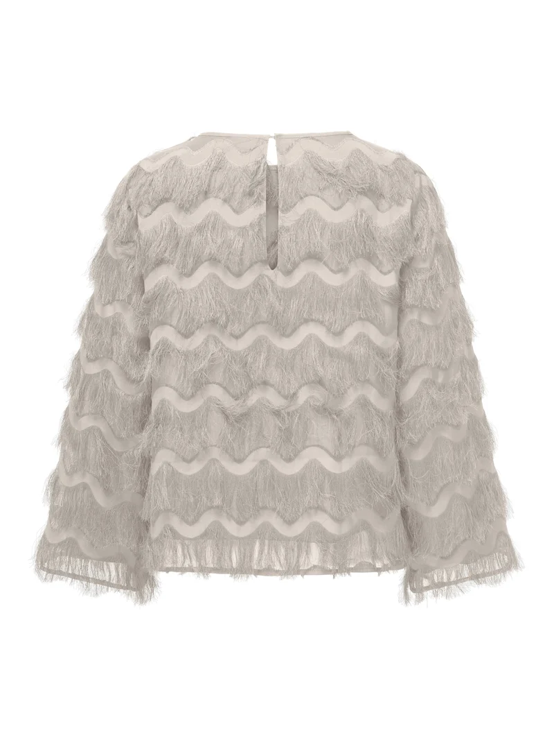 JDYKESHA L/S TOP WVN, Pumice Stone
