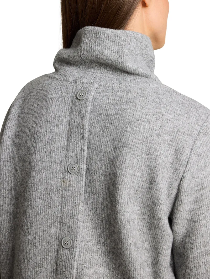 Sweatshirt wide roll neck cosy, soft grey melange