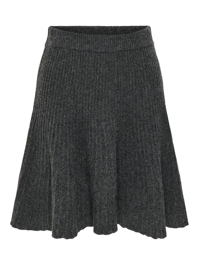 JDYELNE H/W SKIRT KNT, Dark Grey Melange