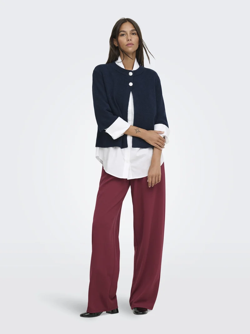 JDYSUPER 2/4 CARDIGAN KNT NOOS, Navy Blazer/SILVER BUTTON