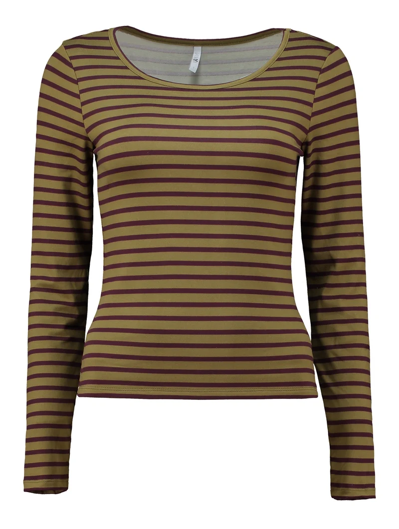 LS P TP Al44essy, avocado/dcherry stripe