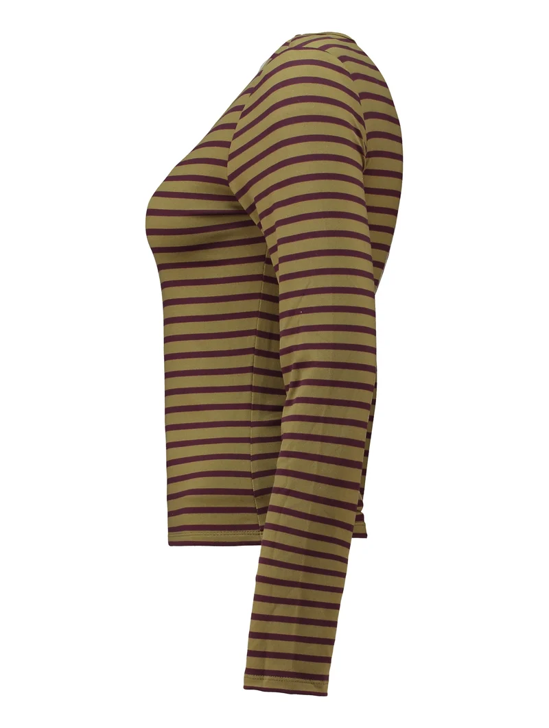 LS P TP Al44essy, avocado/dcherry stripe