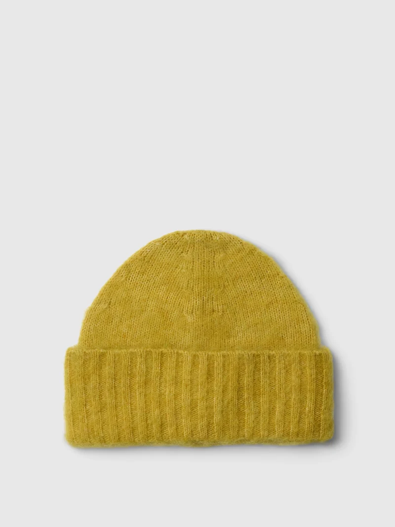 SLWLULU BRUSHED WOOL BLEND BEANIE, Avocado Oil