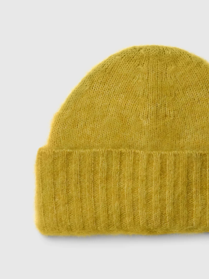 SLWLULU BRUSHED WOOL BLEND BEANIE, Avocado Oil