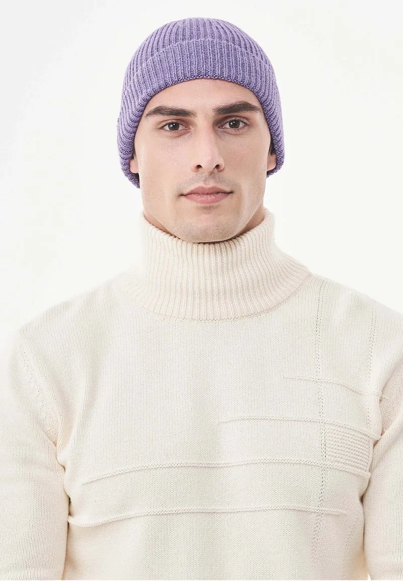 Unisex Strick-Beanie aus Bio-Merinowolle und Bio-Baumwolle
