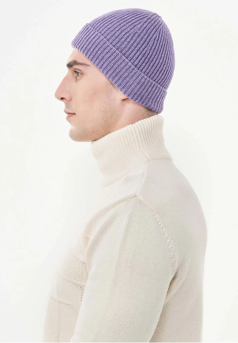 Unisex Strick-Beanie aus Bio-Merinowolle und Bio-Baumwolle