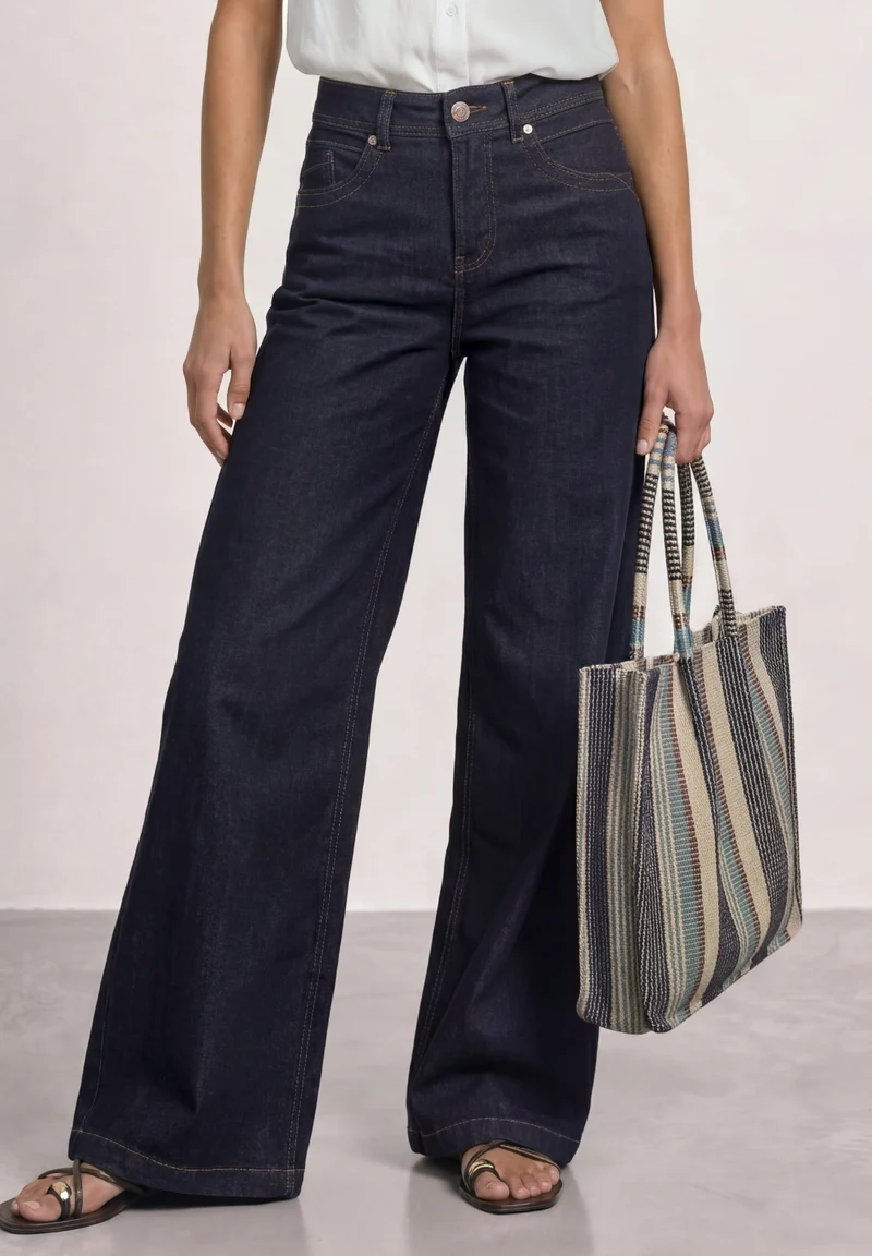 QR Style Emee Wide Leg,hw,rins, Rinse Soft Washed