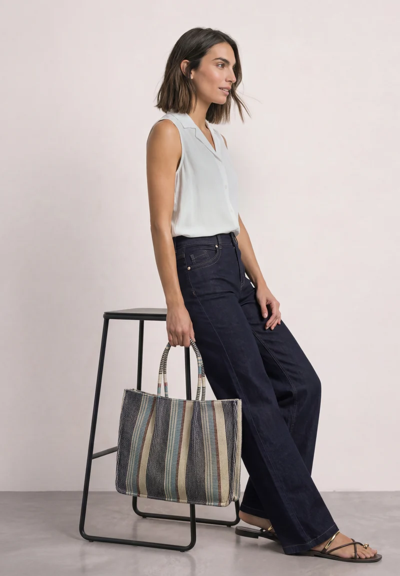 QR Style Emee Wide Leg,hw,rins, Rinse Soft Washed