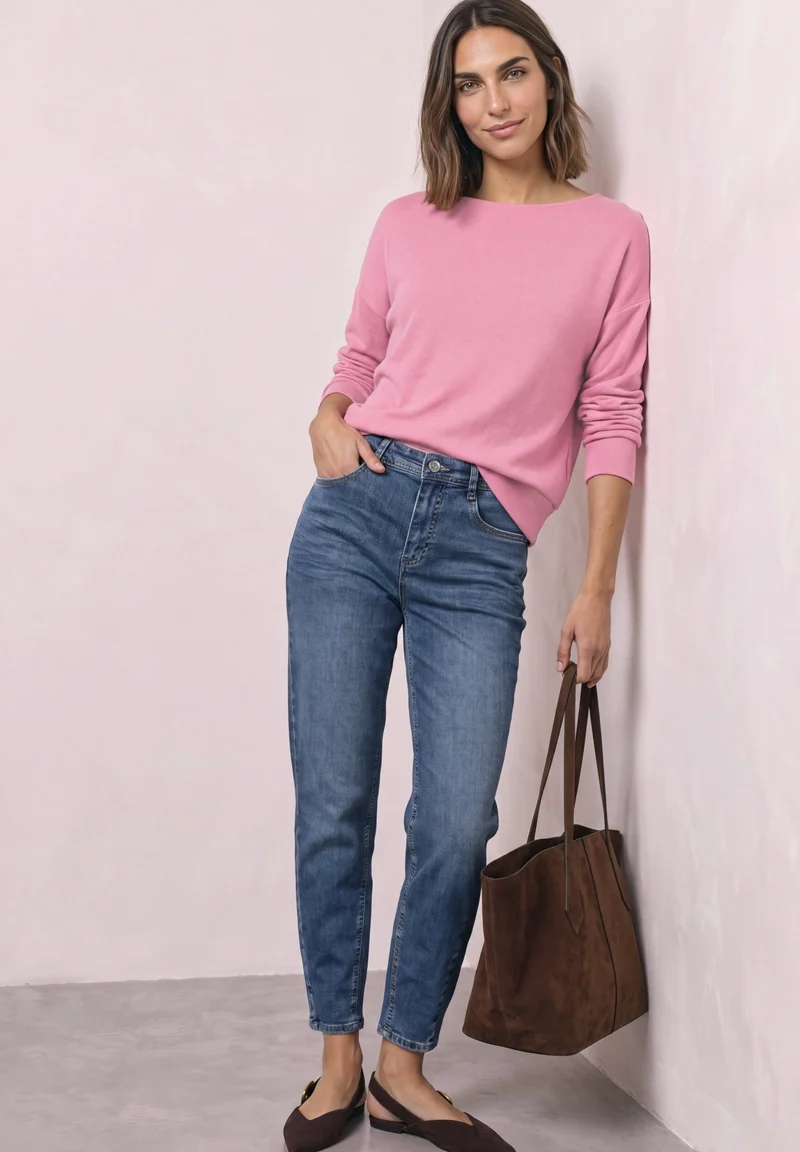 LTD QR soft shirt w.bottom cuf, warm blush mel.