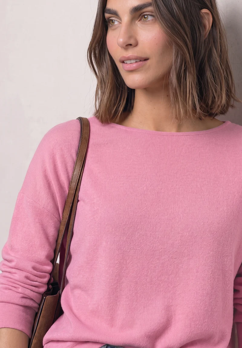 LTD QR soft shirt w.bottom cuf, warm blush mel.