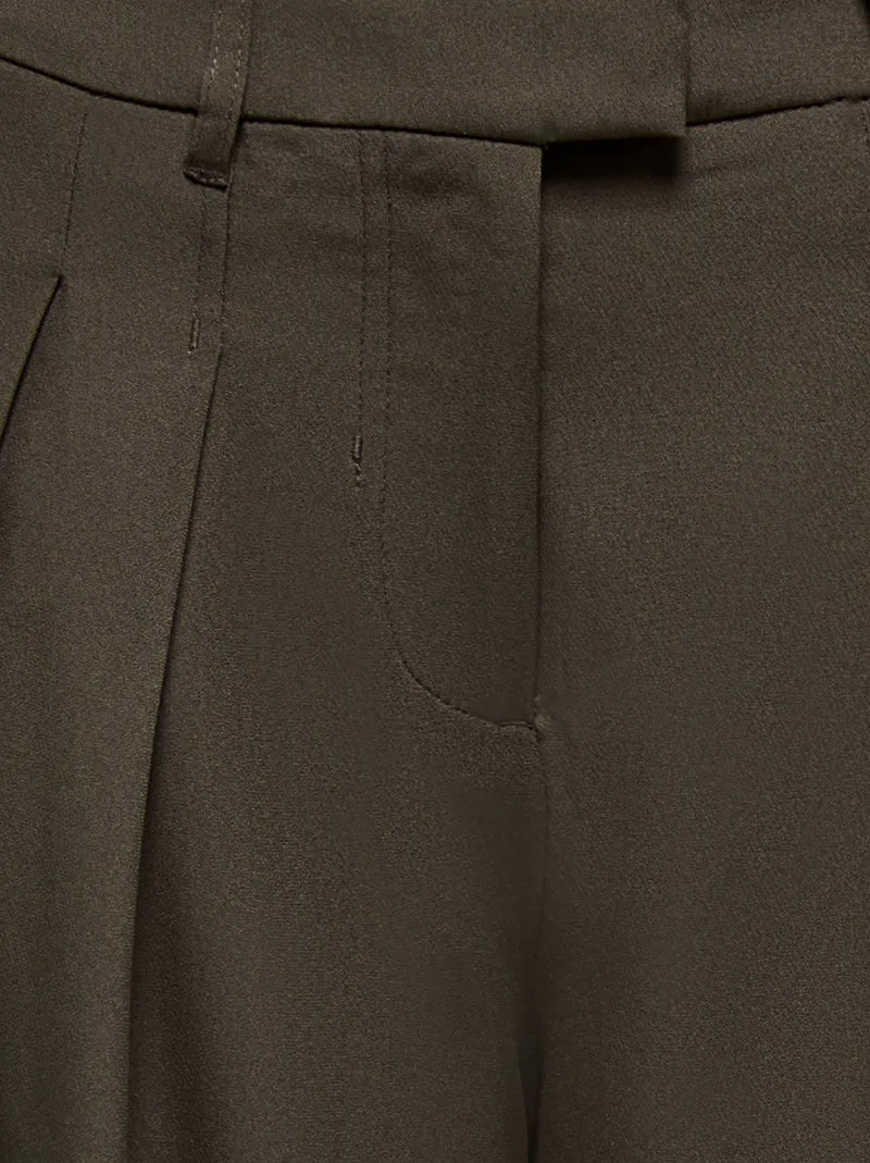 ONLKIRSY MW PLEAT BARREL PANT TLR, Coffee Bean