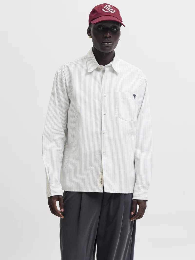 JORFREDERIKSBERG OXFORD SHIRT LS SN, Snow White/STRIPES