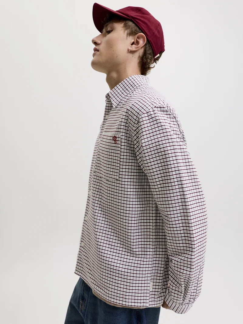 JORFREDERIKSBERG OXFORD SHIRT LS SN, Chocolate Truffle/CHECKS